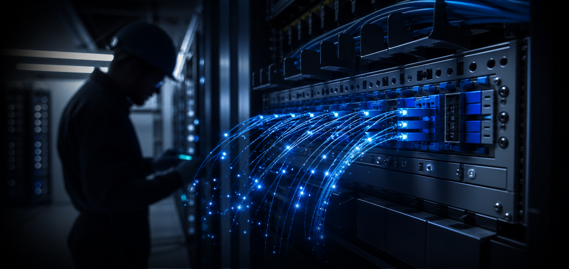 Instalación de fibra óptica en infraestructura corporativa